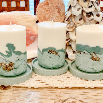 Embedded with seashells or pebbles